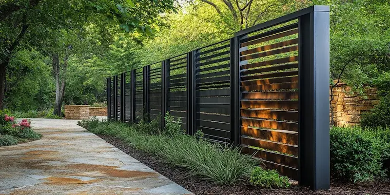 Moderne Metallzäune aus Polen